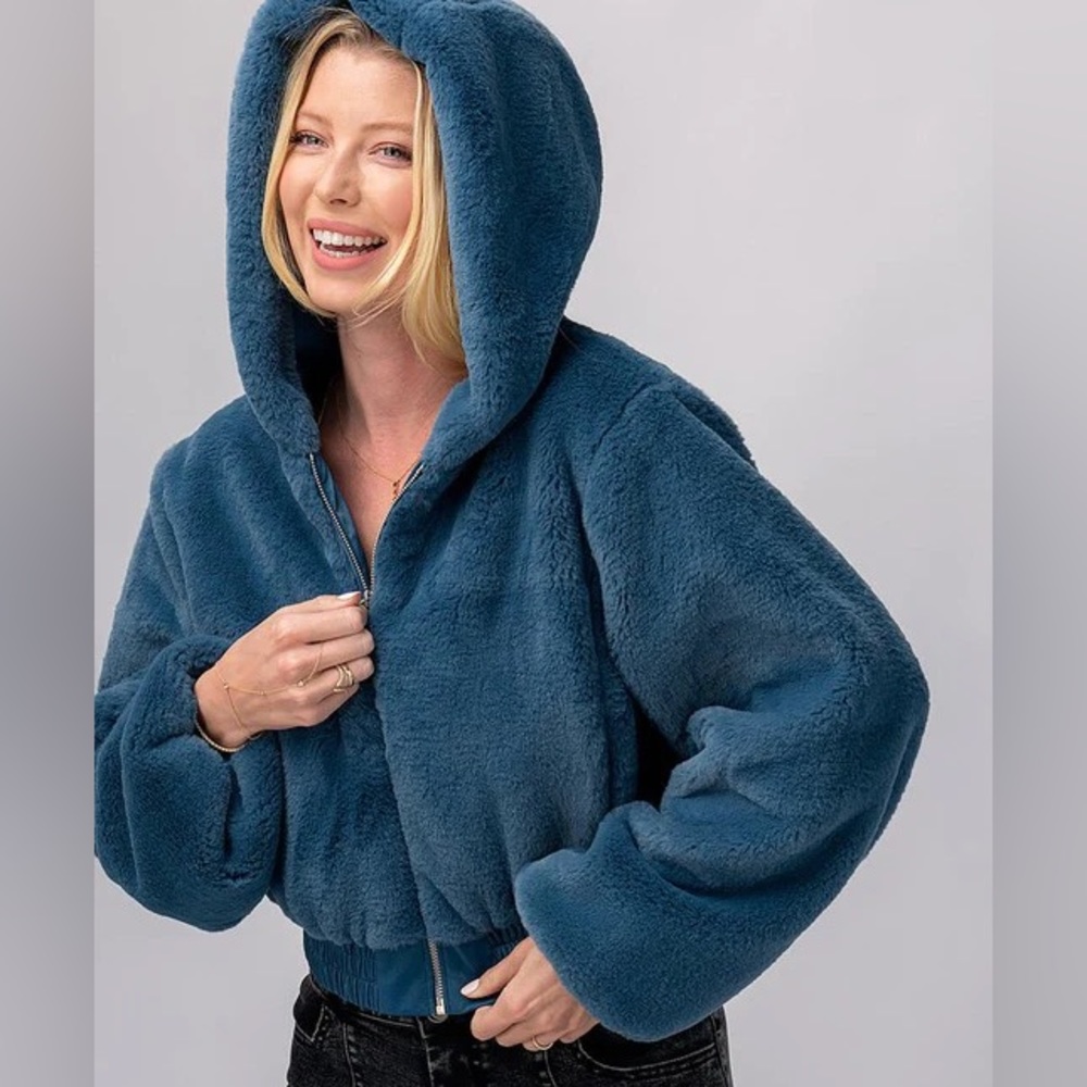 Faux Fur Hooded Jacket - Picture 3 of 5